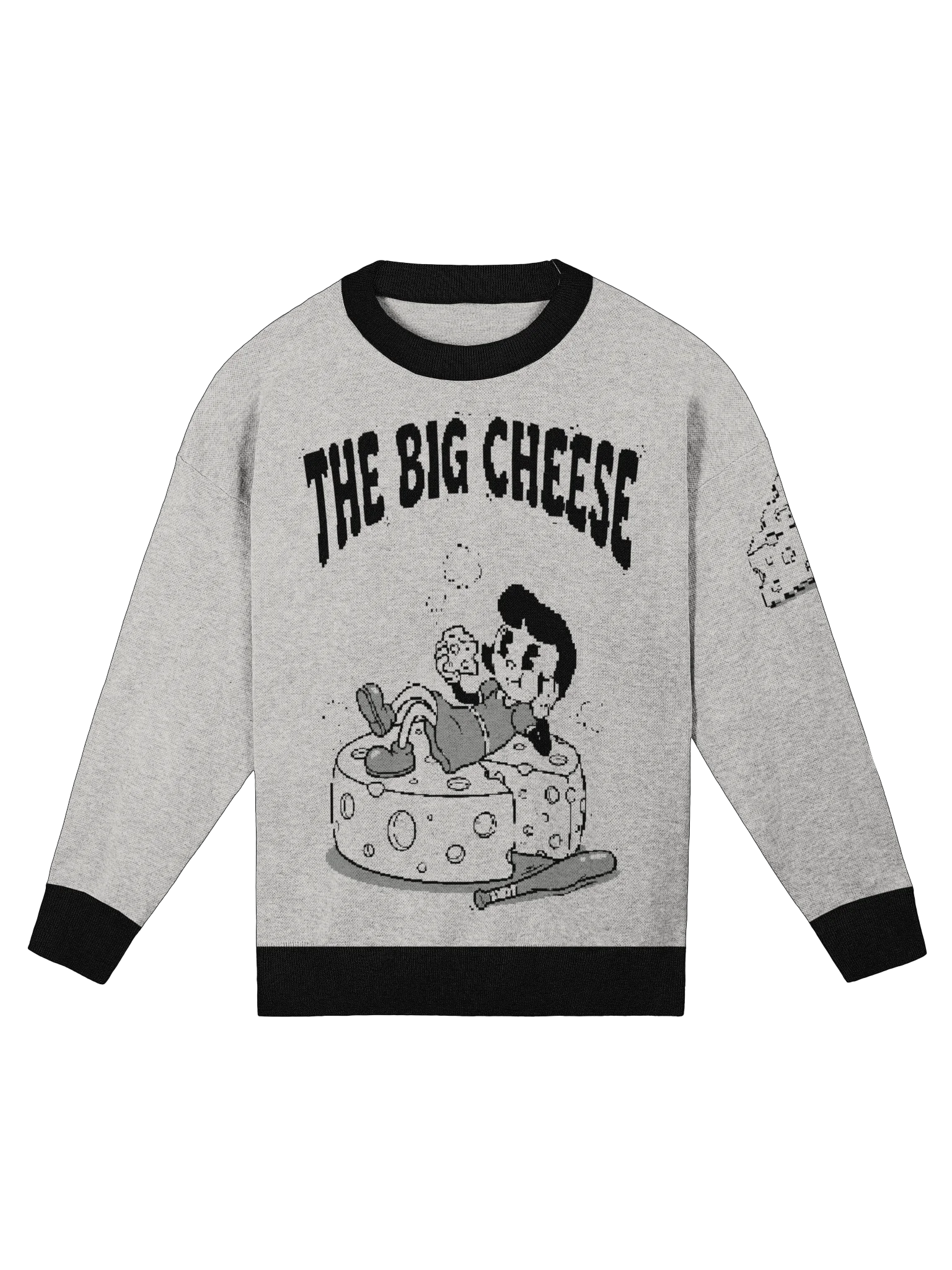 "The Big Cheese" Vintage Cartoon Crewneck Sweater | Unisex Oversized Streetwear Sweatshirt product image (2)