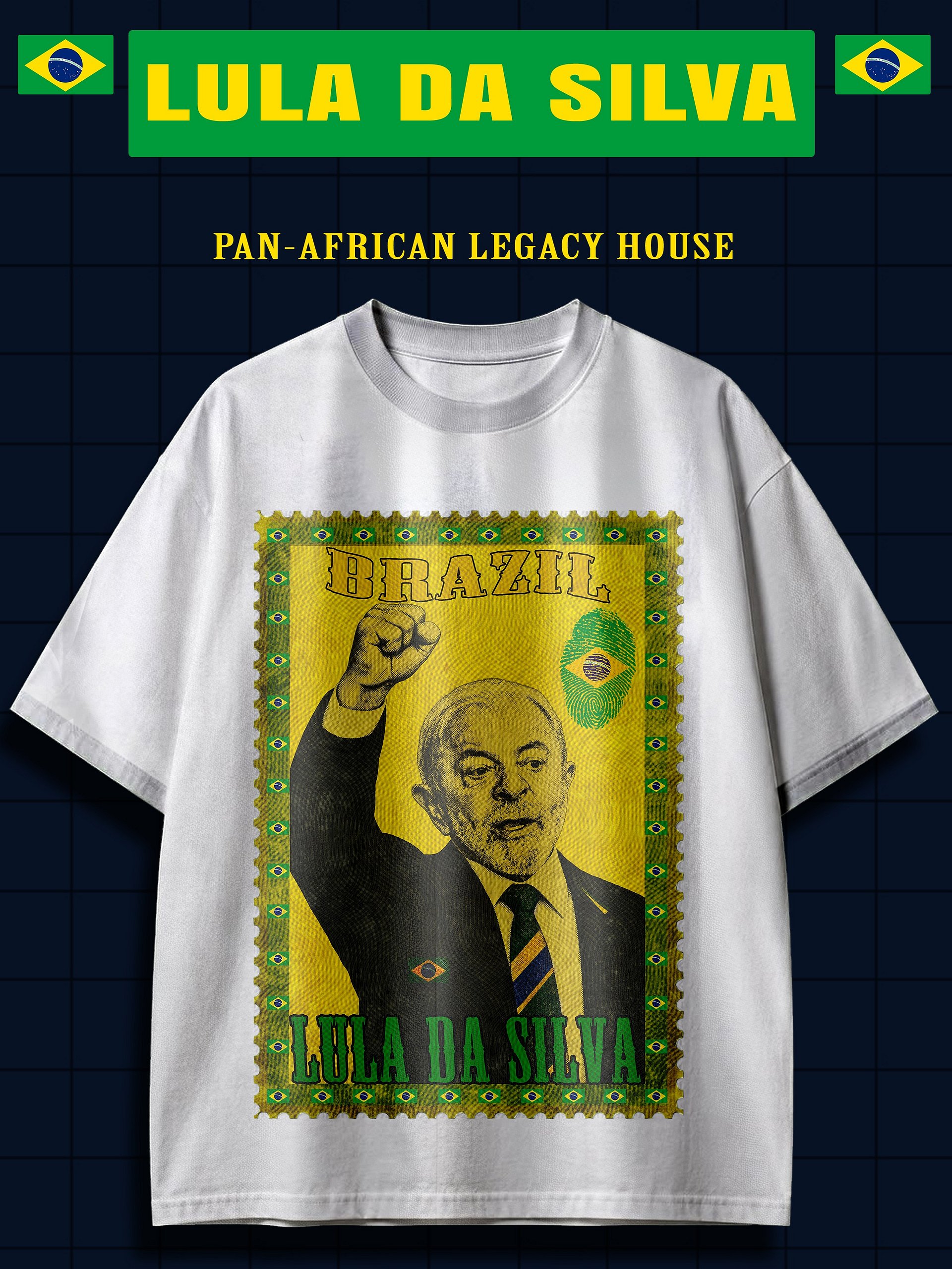 Lula da Silva Vintage Brazil Stamp T-Shirt | Unisex Tee product image (1)