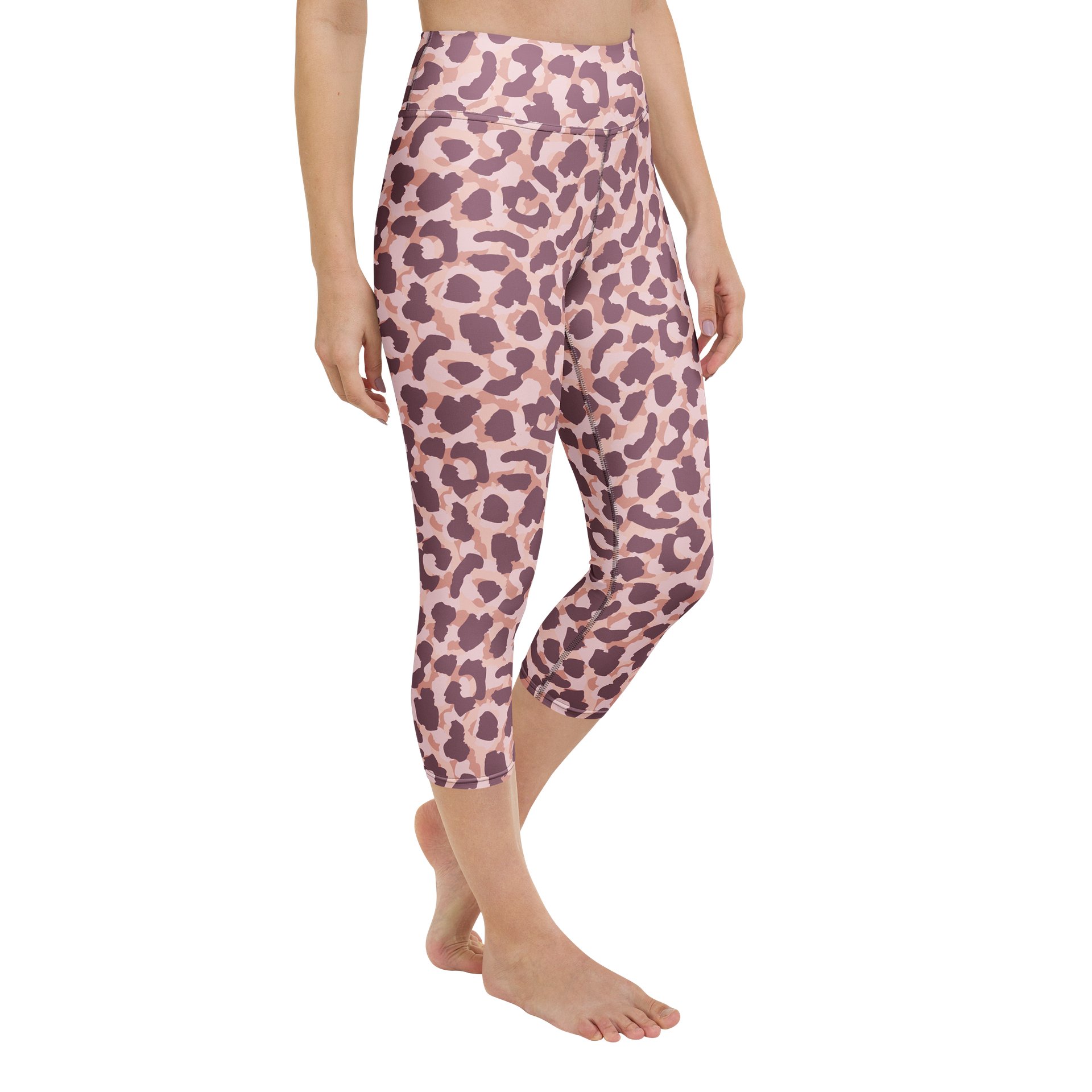 Comfortable Yoga Capri Leggings with Bold Leopard Print product image (2)