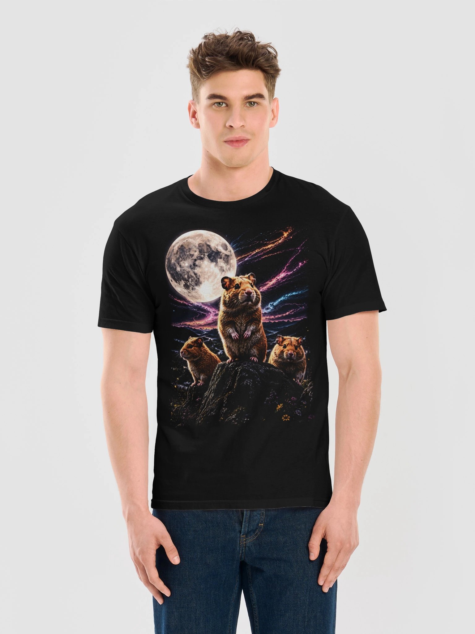 Hamster Howling Moon Tshirt | Unexpected Legends Shirt product image (6)