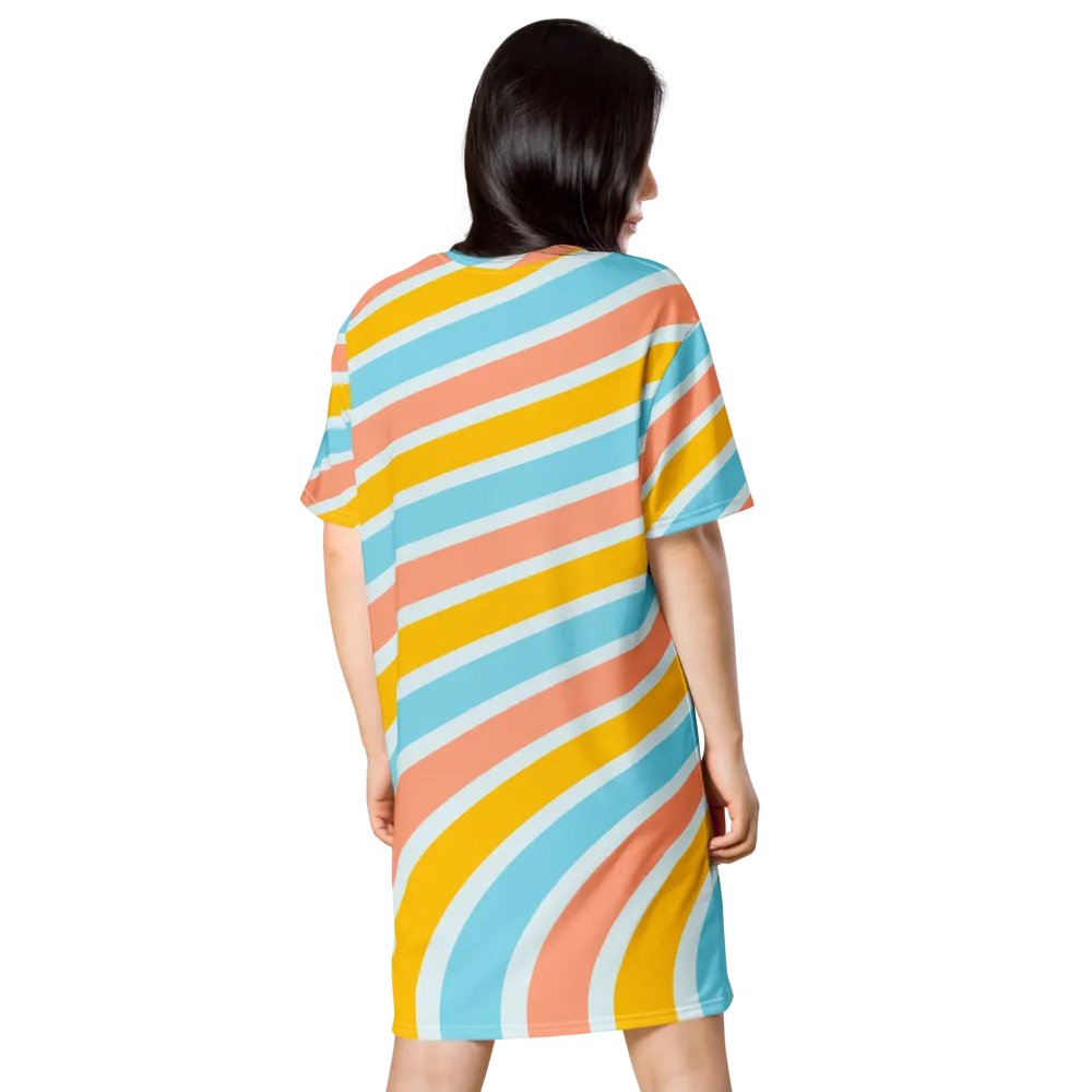 Sorbet Stripes All-Over Print T-Shirt Dress product image (3)