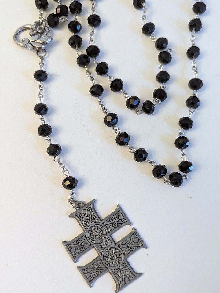 Unique and Limited Black Crystal Rosary Necklace product image (2)