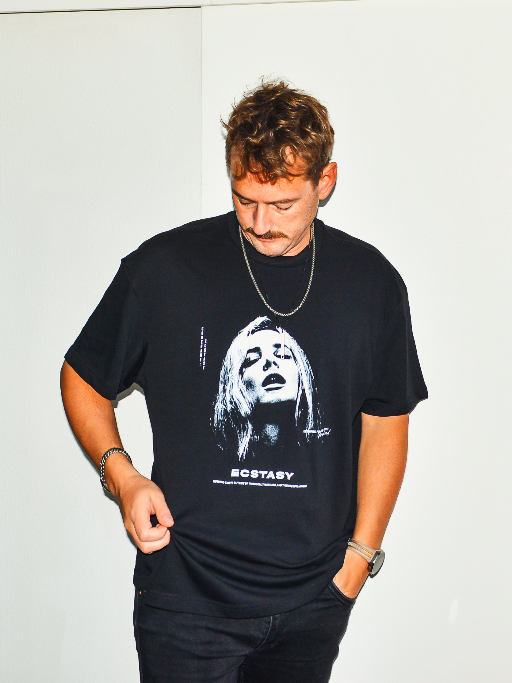 DJ Shirt – Ecstasy: Face, Black and white product image (2)