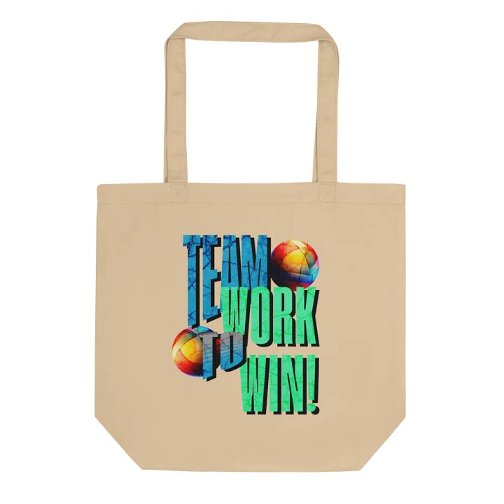 Team Work to Win Volleyball Eco-Friendly Tote Bag product image (1)