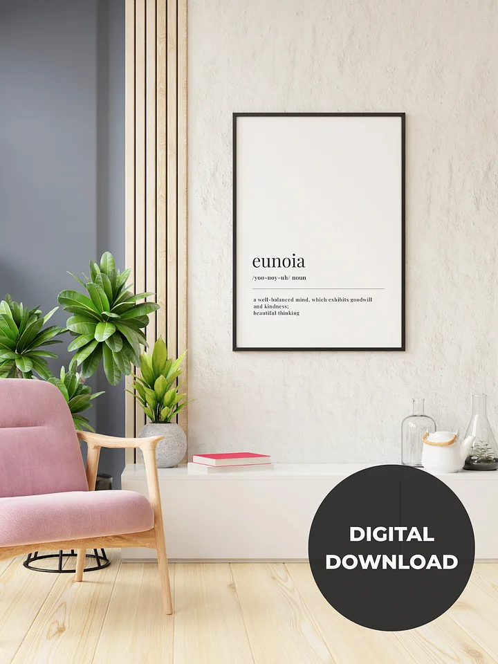 Eunoia Definition Printable Wall Art Digital Download product image (2)