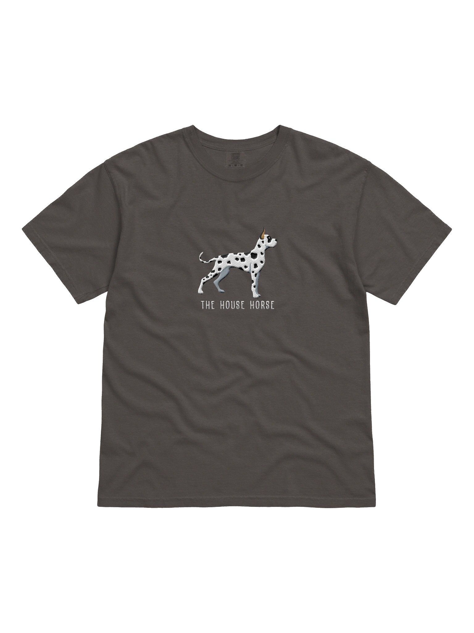 The House Horse T-Shirt(Embroidered) of a Great Dane(Harlequin, Cropped Ears) product image (4)