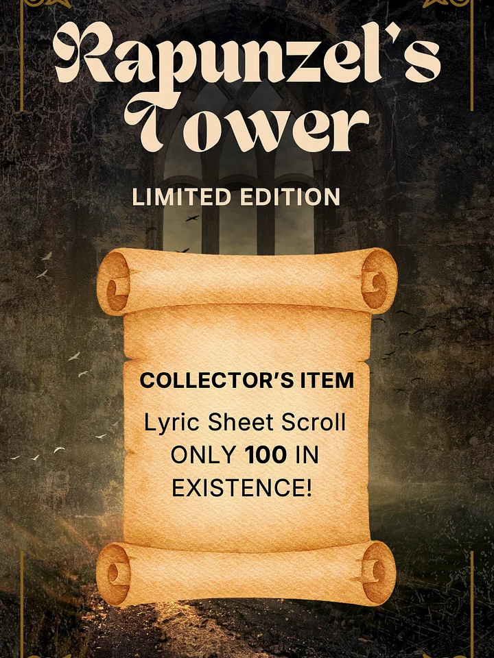 "Rapunzel's Tower" Lyric Sheet - LIMITED EDITION Print (First 100 People) product image (1)