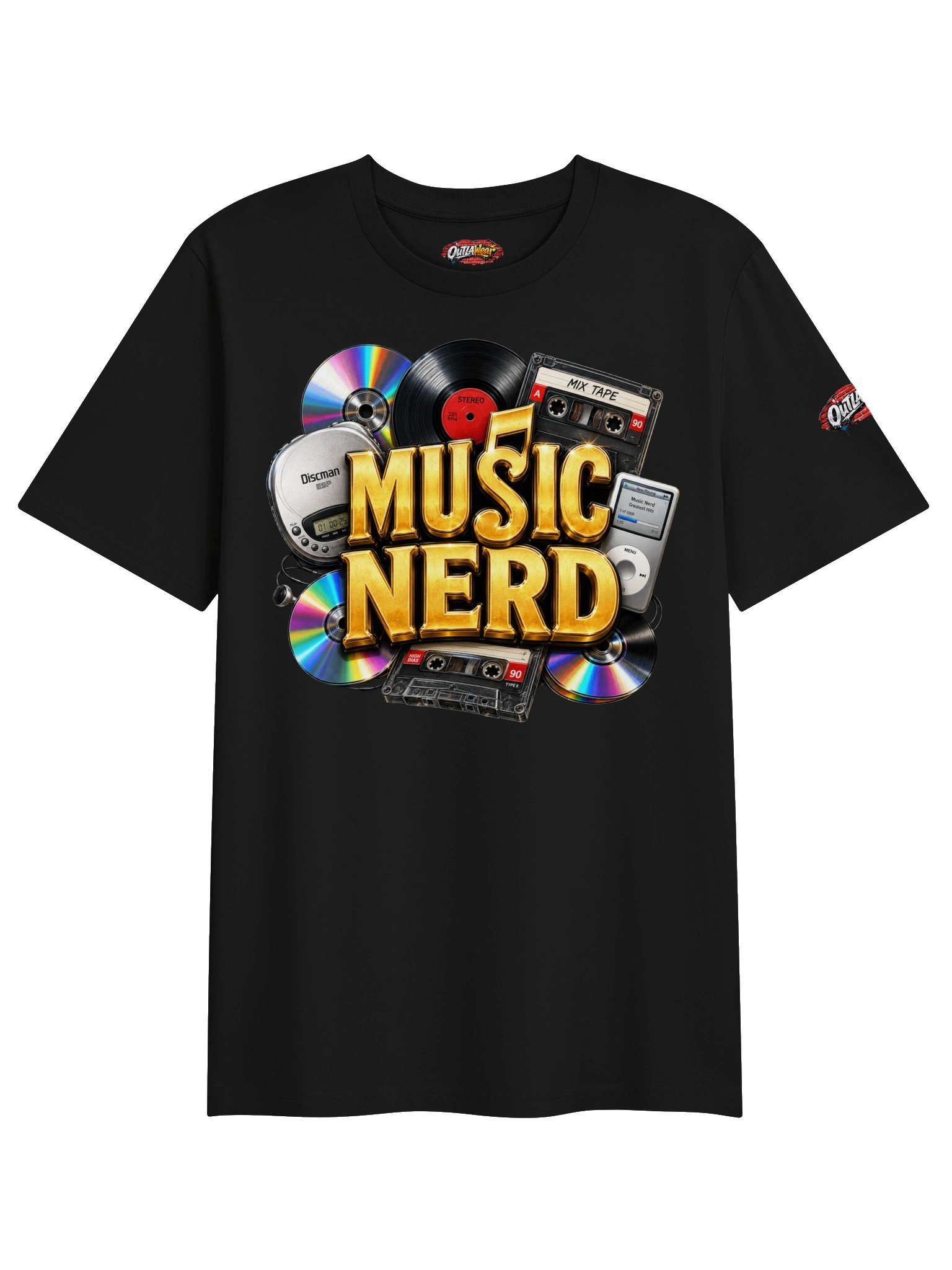 MUSIC NERD Gold Retro Collage Tee product image (3)