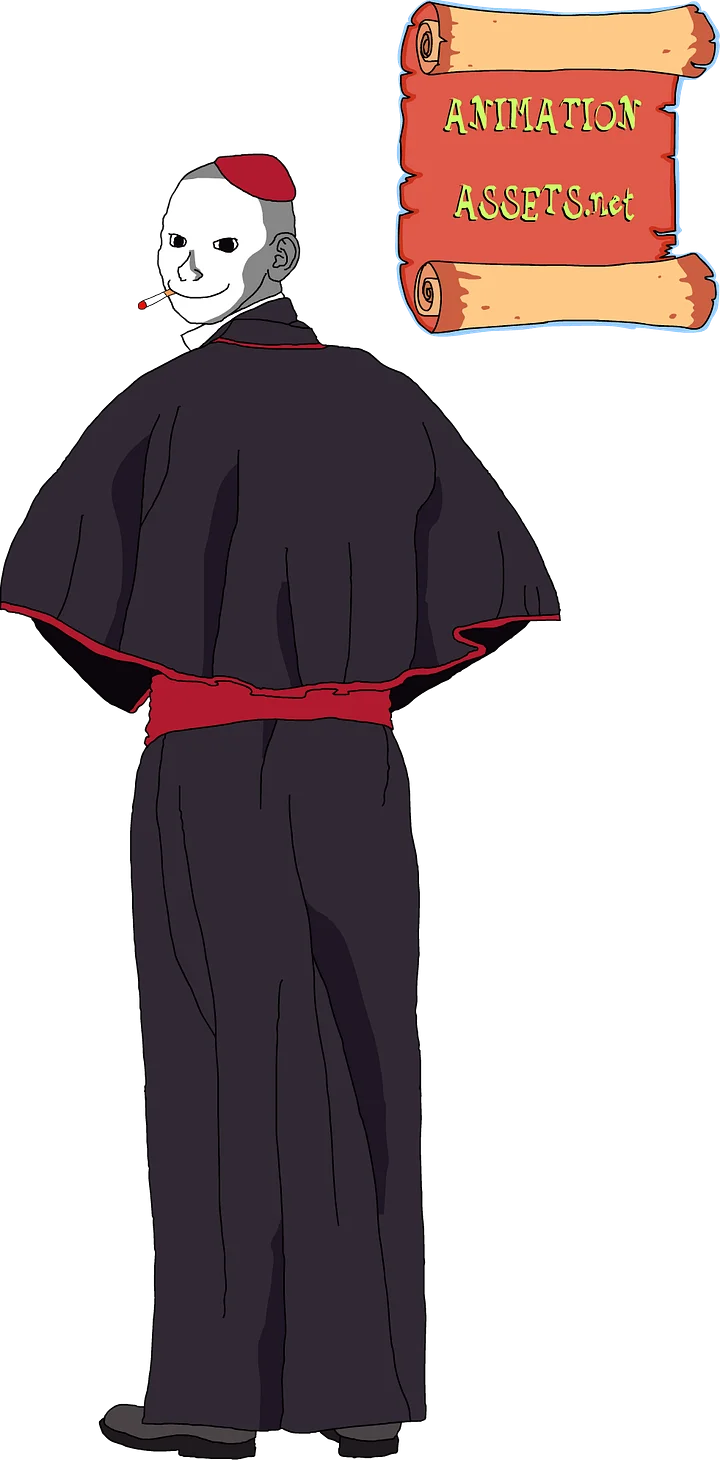 Oomer Daniel Smoking and Talking Red Priest | Adobe Animate Asset Download File product image (1)