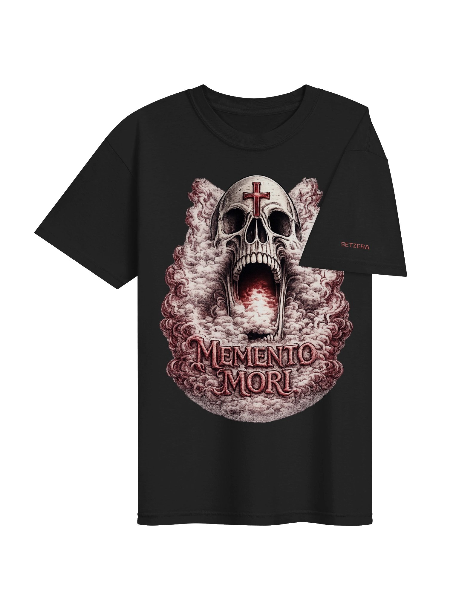 Memento Mori Skull Tee (Burgundy) product image (4)