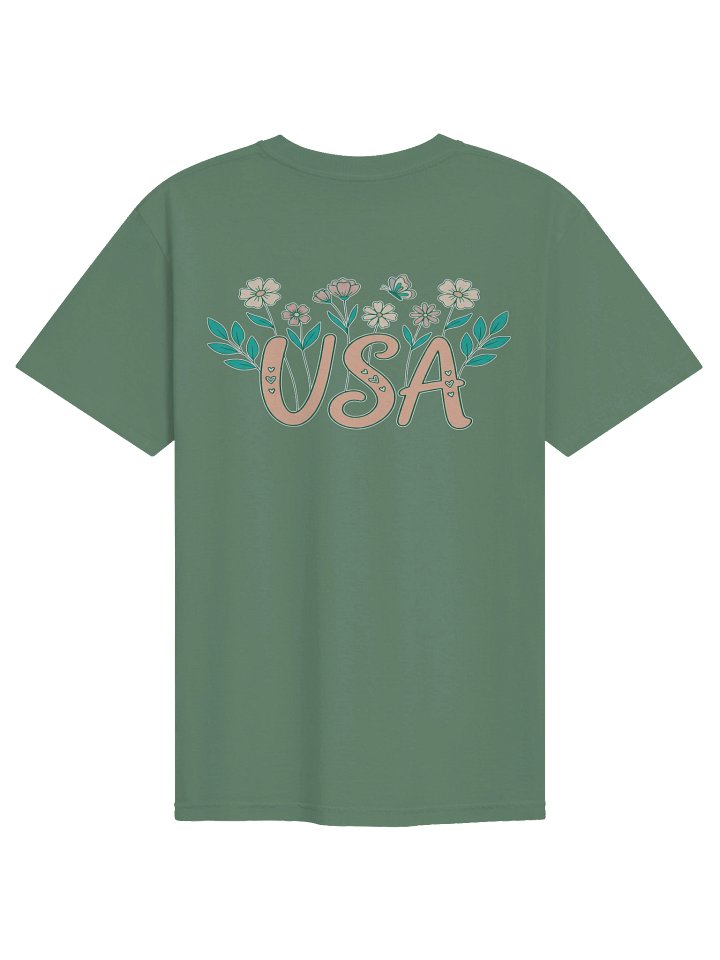 USA Floral Comfort Colors T-Shirt – 4th of July Front Pocket & Back Graphic Tee product image (9)