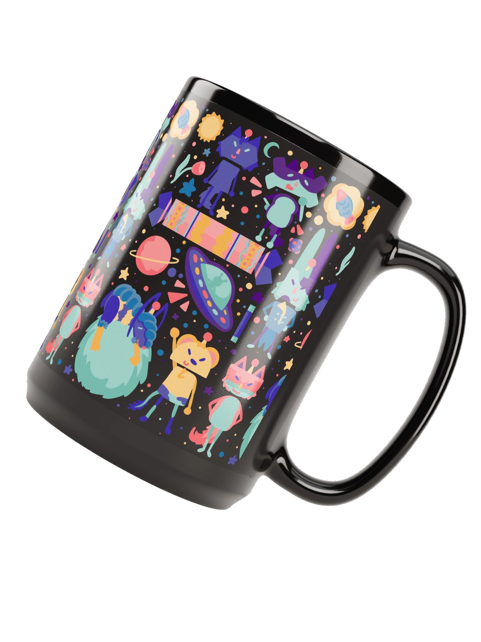Cozy Cosmos Crew Black Mug 15oz product image (4)