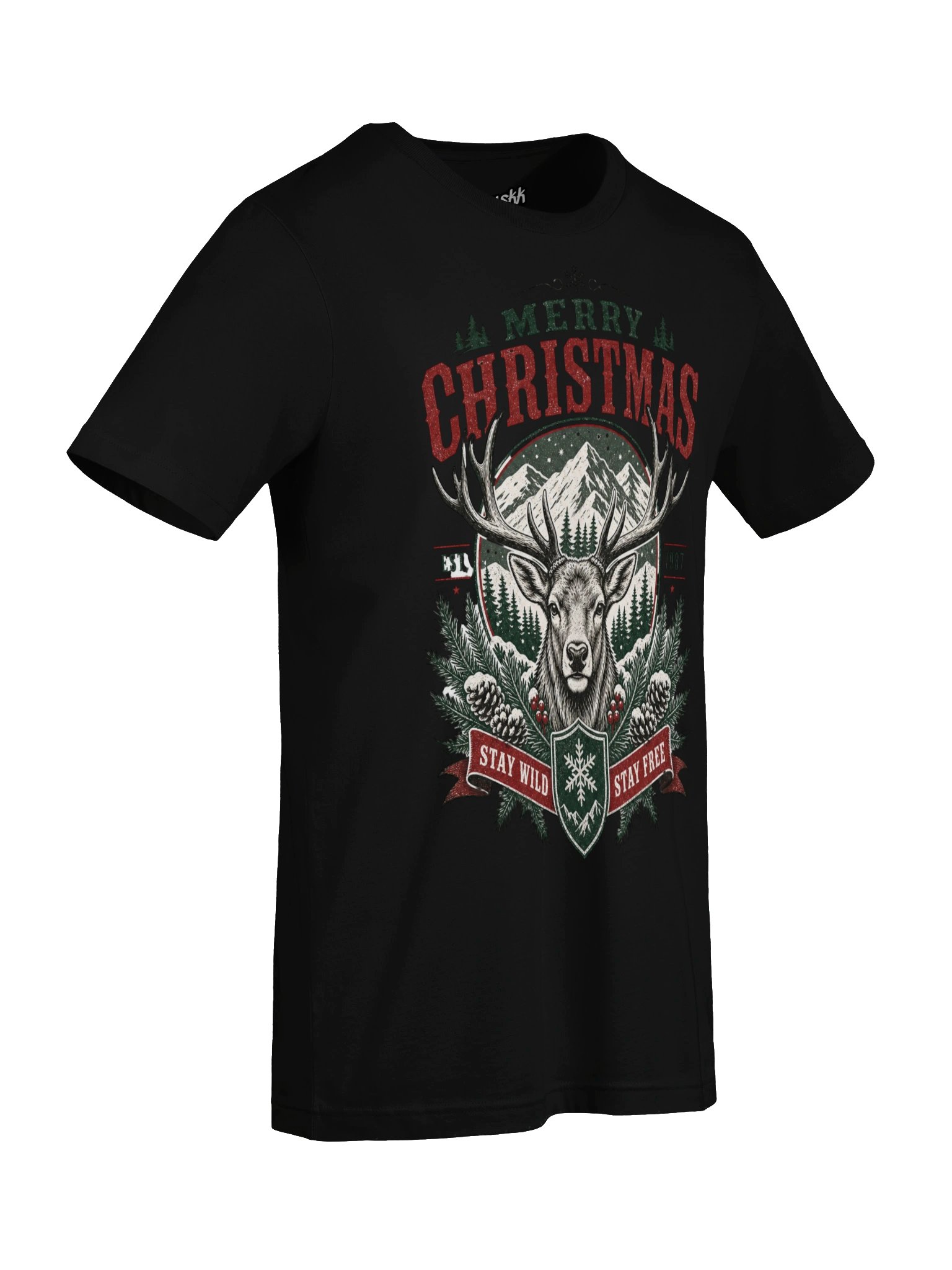 Merry Christmas Stay Wild Deer Tee product image (50)