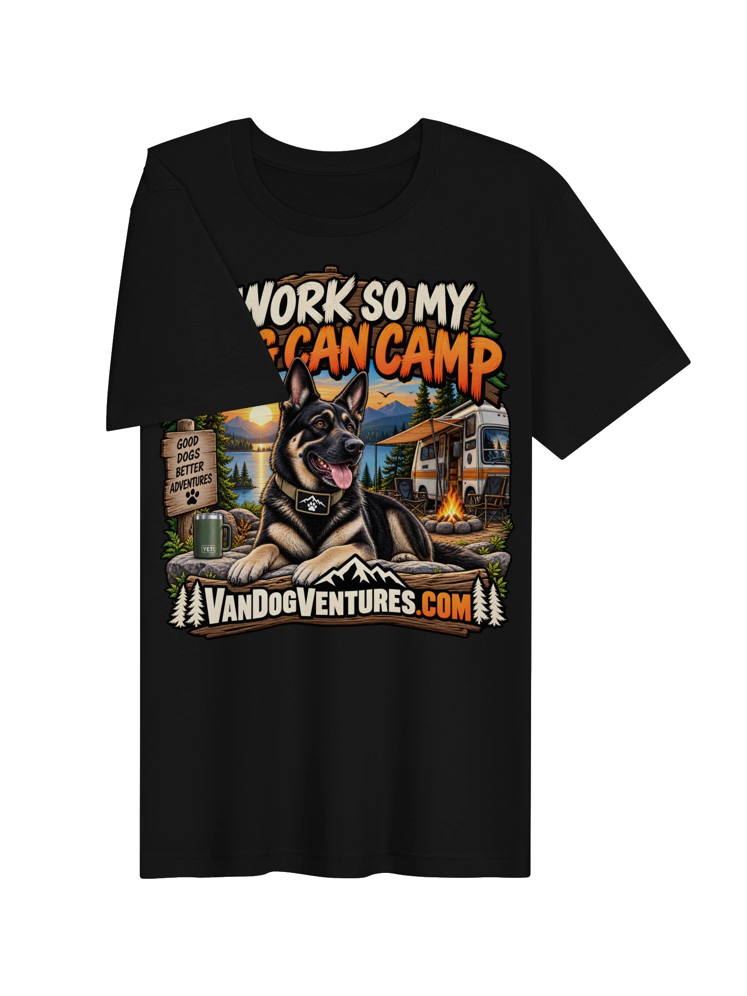 I Work So My Dog Can Camp T-Shirt product image (3)