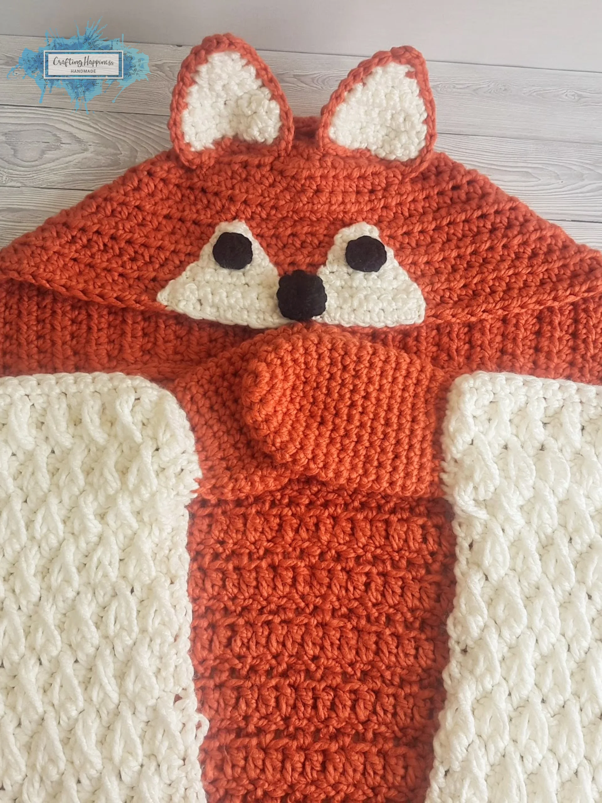 Fox Hooded Blanket Crochet | Wearable Animal (PDF Pattern product image (3)
