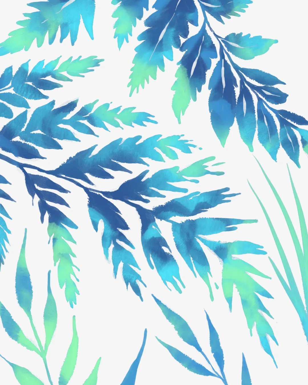 Watercolour Ferns Wedding Invitation Suite - Blue product image (6)