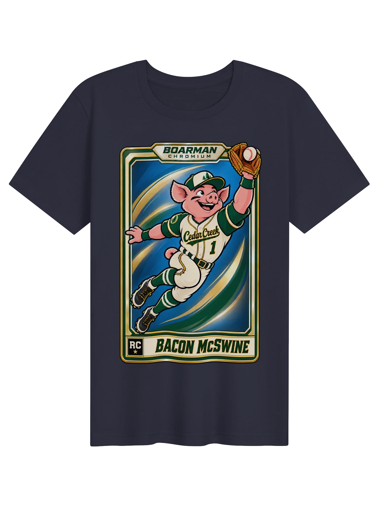 Boarman Chromium: Bacon McSwine Tee — Navy — photo 1