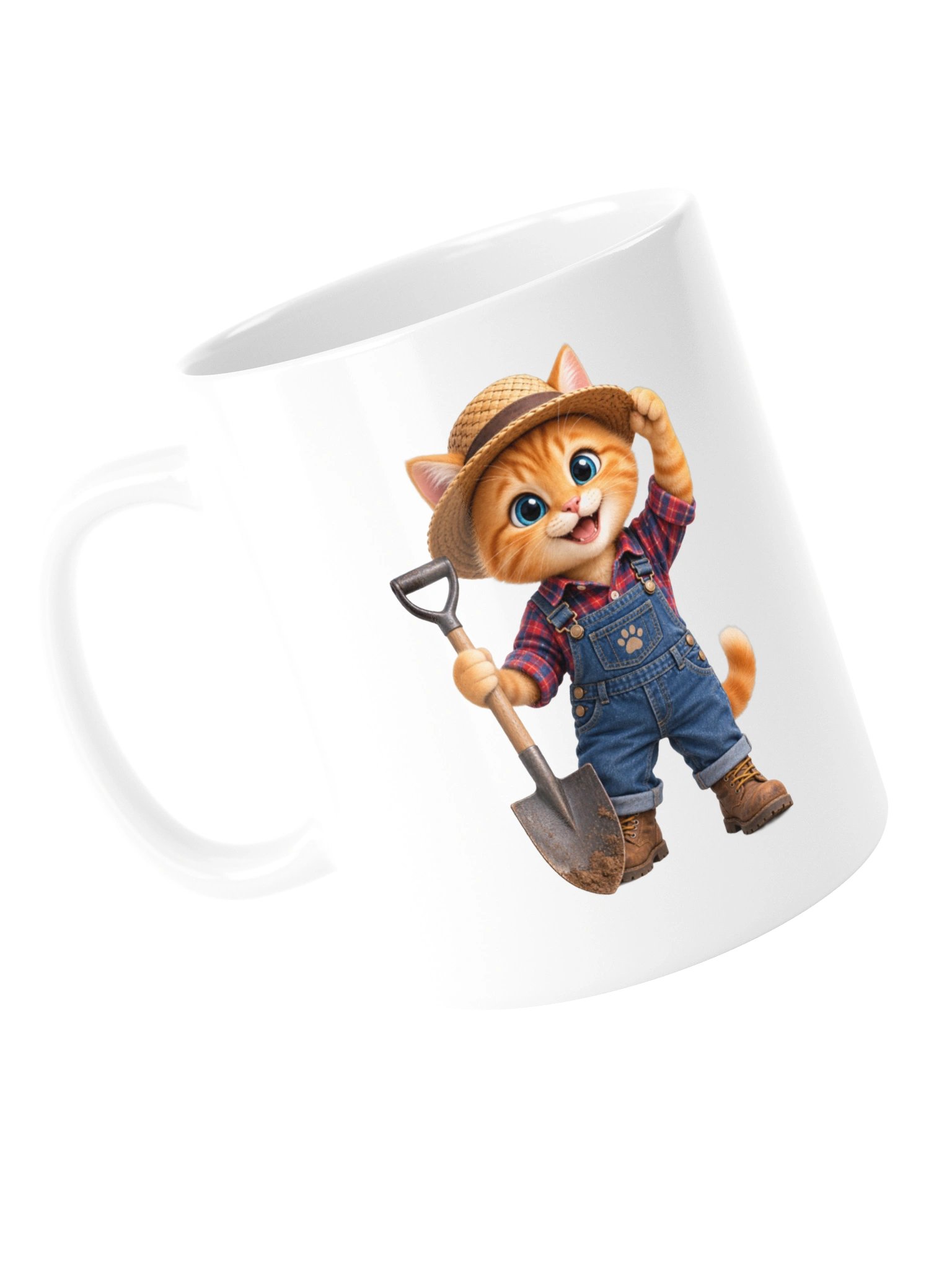 Farmer Cat Premium Ceramic Coffee Mug - Cozy Country Style Gift for Cat Moms & Gardeners product image (13)