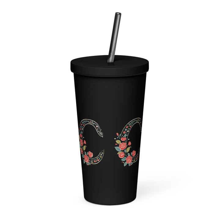 Valentine’s Monogram Letter C(1) Black Tumbler product image (2)