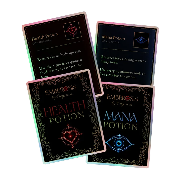 Mana Potion and Health Potion Holographic Sticker Bundle product image (1)