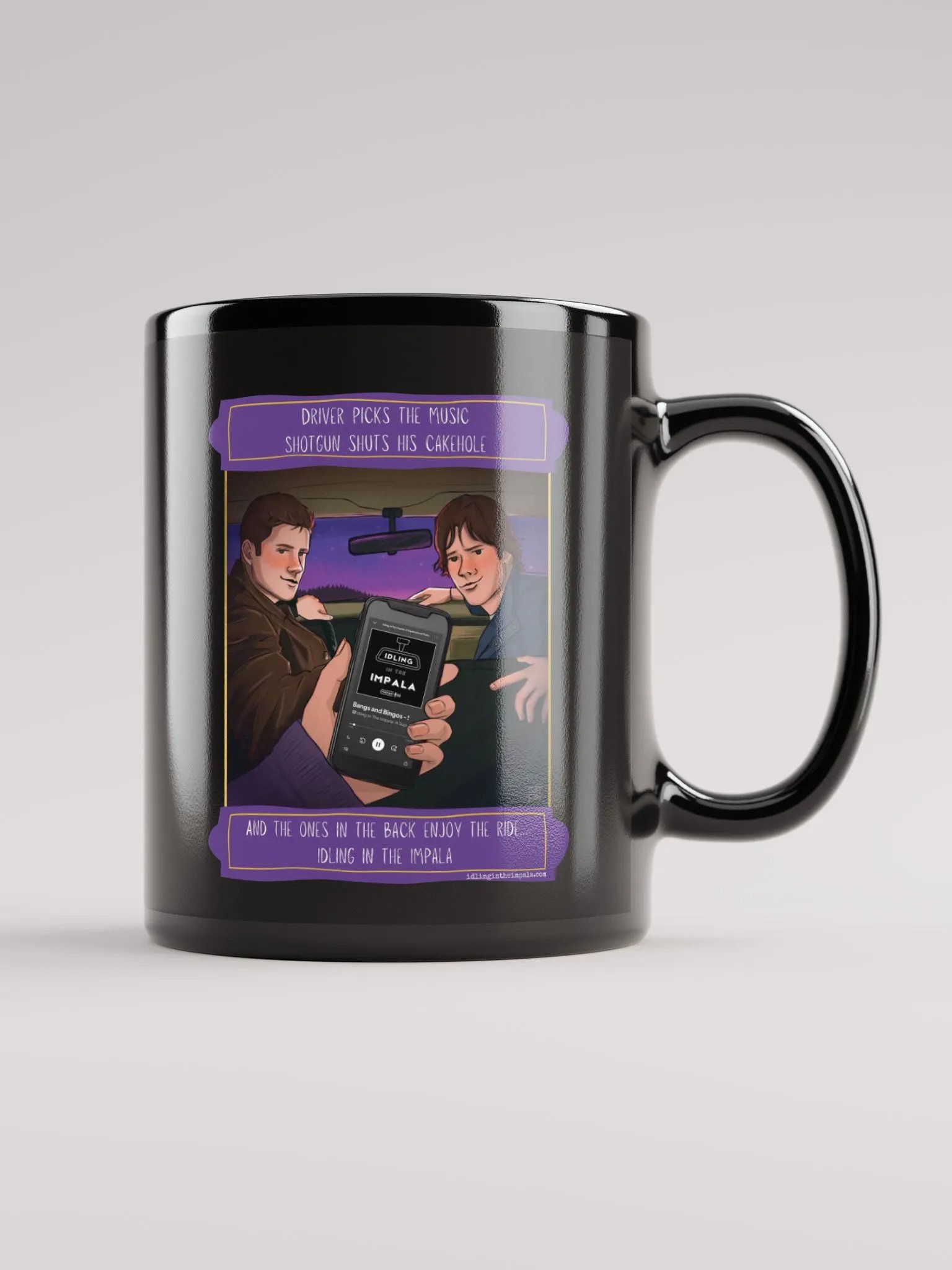 Backseat Black Mug - Bangs and Bingos and Tags and Tropes product image (1)