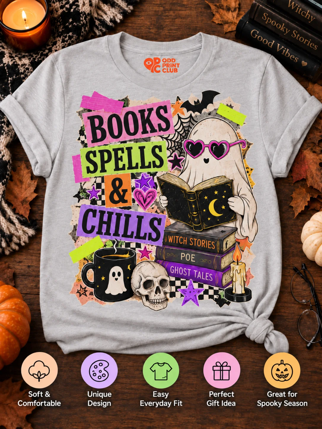 Books, Spells & Chills Halloween T-Shirt product image (2)