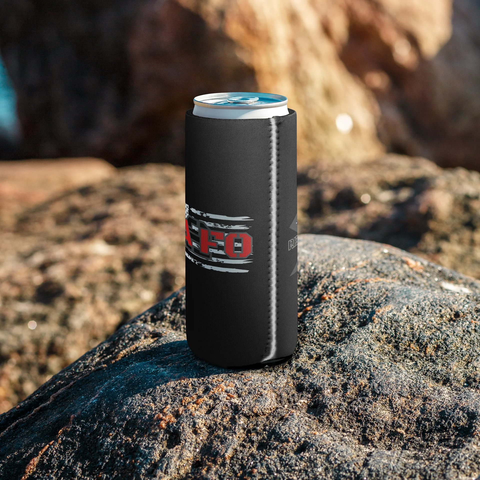 FA2FO White Flag Coozie (Black) product image (7)