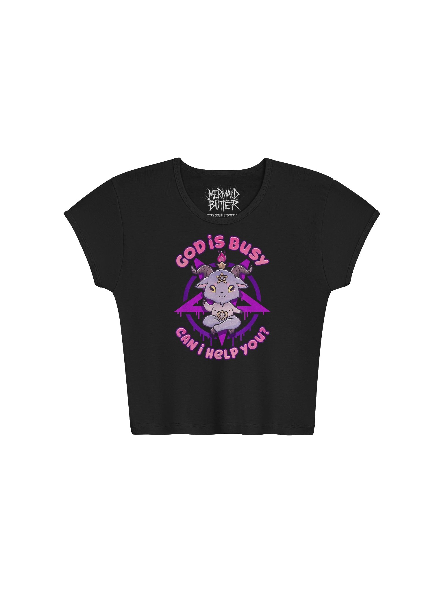 God Is Busy Baphomet Baby Crop product image (1)