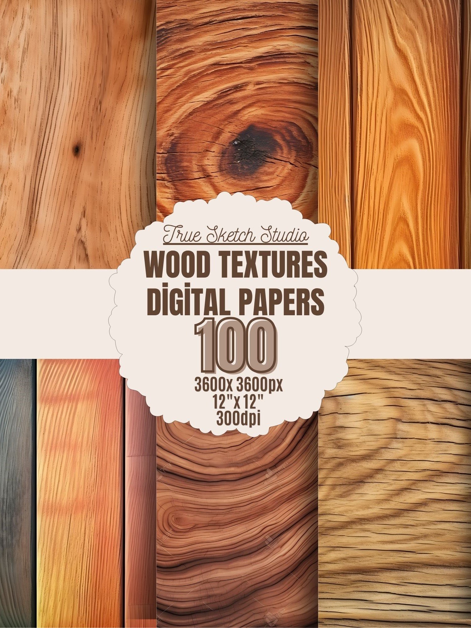 Rustic Wood Texture Digital Paper Bundle 2 product image (8)