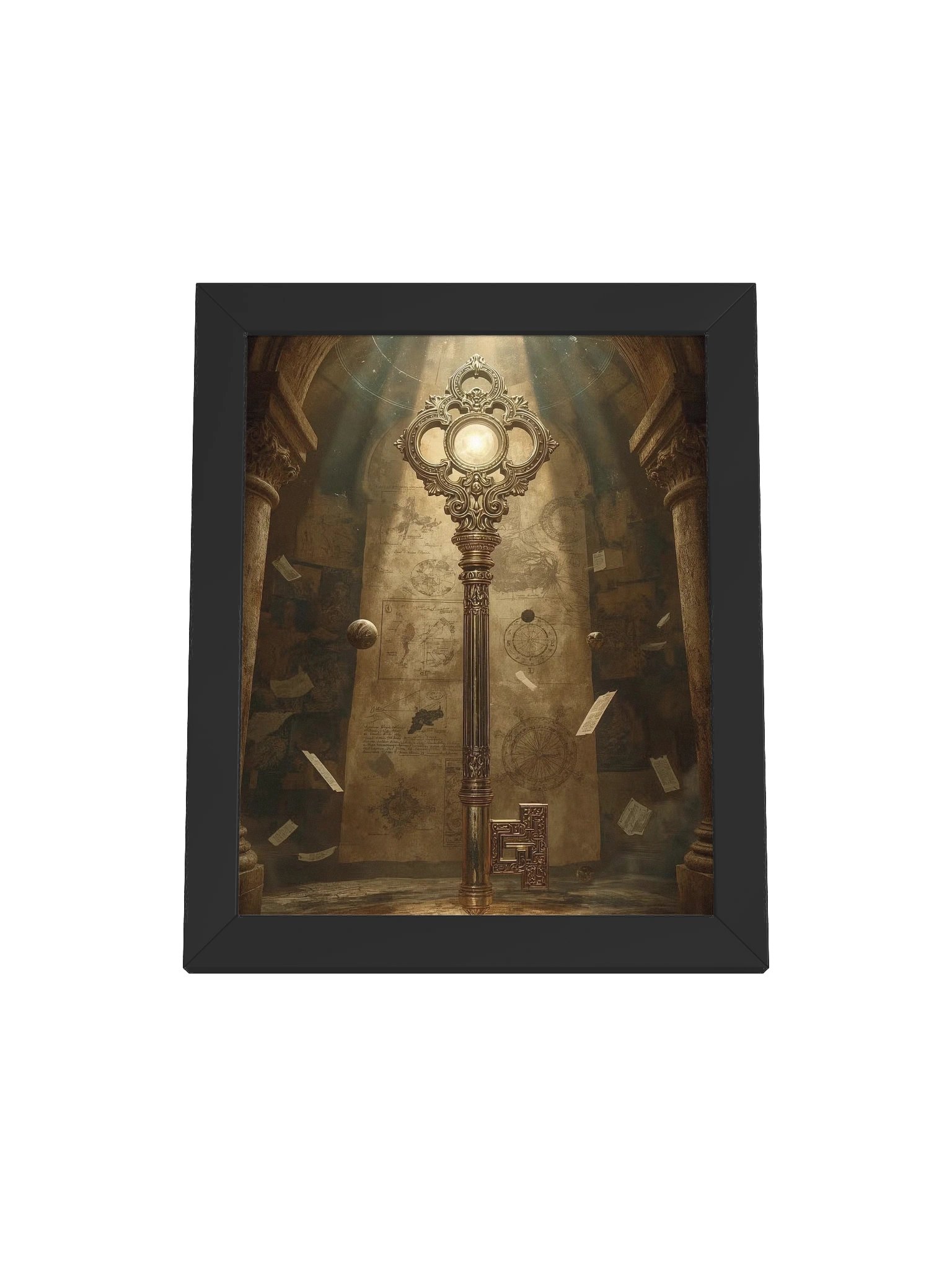 The Gatekeeper’s Key – Eternal Archive | Framed Vertical Poster (Black Frame) product image (1)