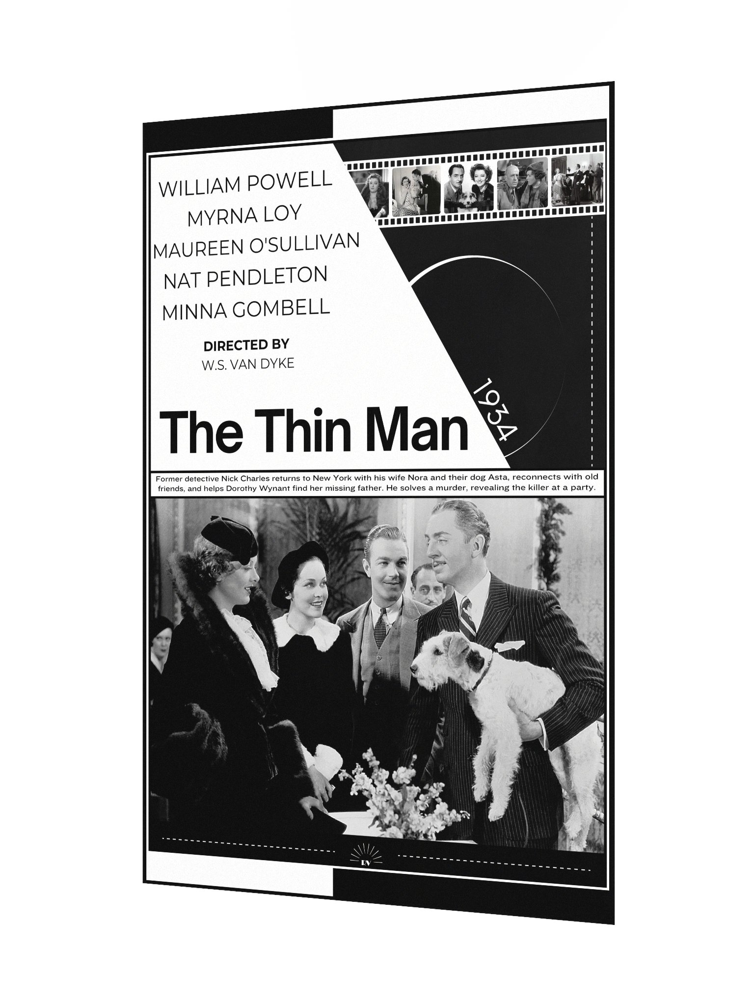 The Thin Man with William Powell and Myrna Loy 1934 | Movie Poster | 12x18 Wall Art product image (3)