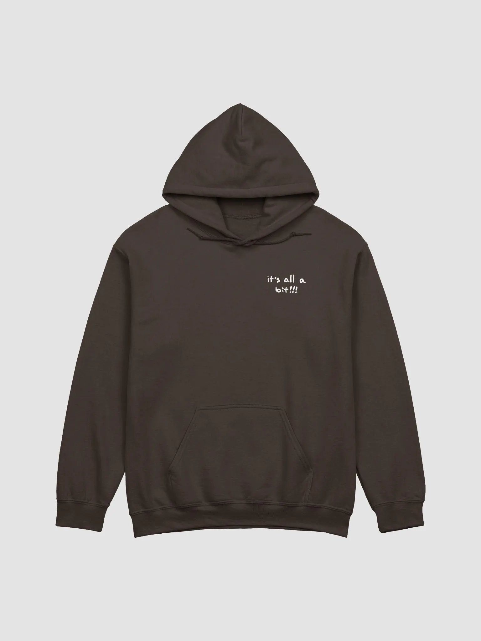 “It’s all a bit!!!” (sm. white design) classic hoodie product image (14)