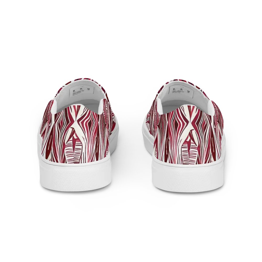 Men's Burgundy & White Abstract Painted Slip On Shoes product image (4)