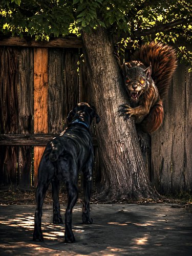 Yoshi just playing with a Squirrel. ❤️👀
