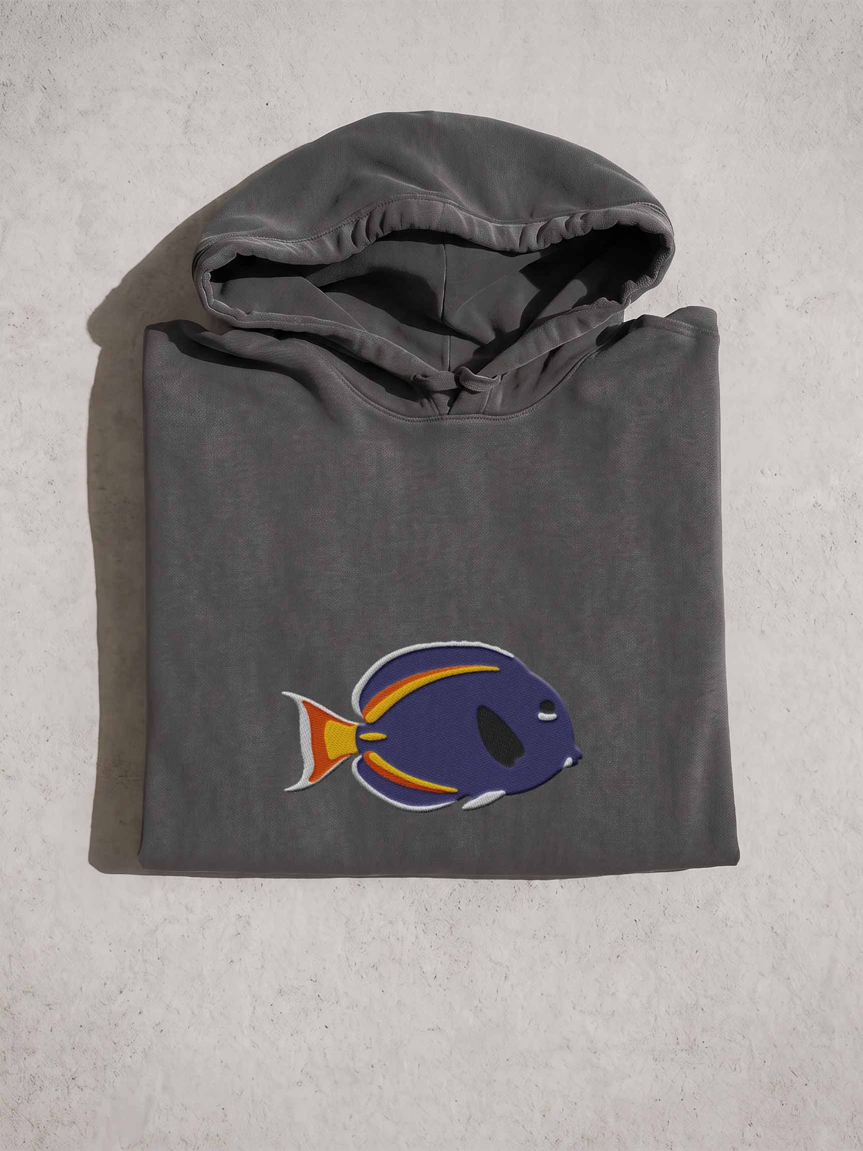 Hybrid Gold-Rim Tang Embroidered Premium Hoodie | Saltwater Reef Aquarium Fish & Marine Life Apparel product image (1)