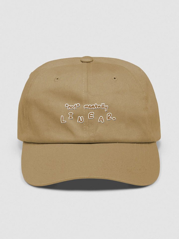 *not* mentally linear. (brass + white lined design) classic dad hat product image (9)