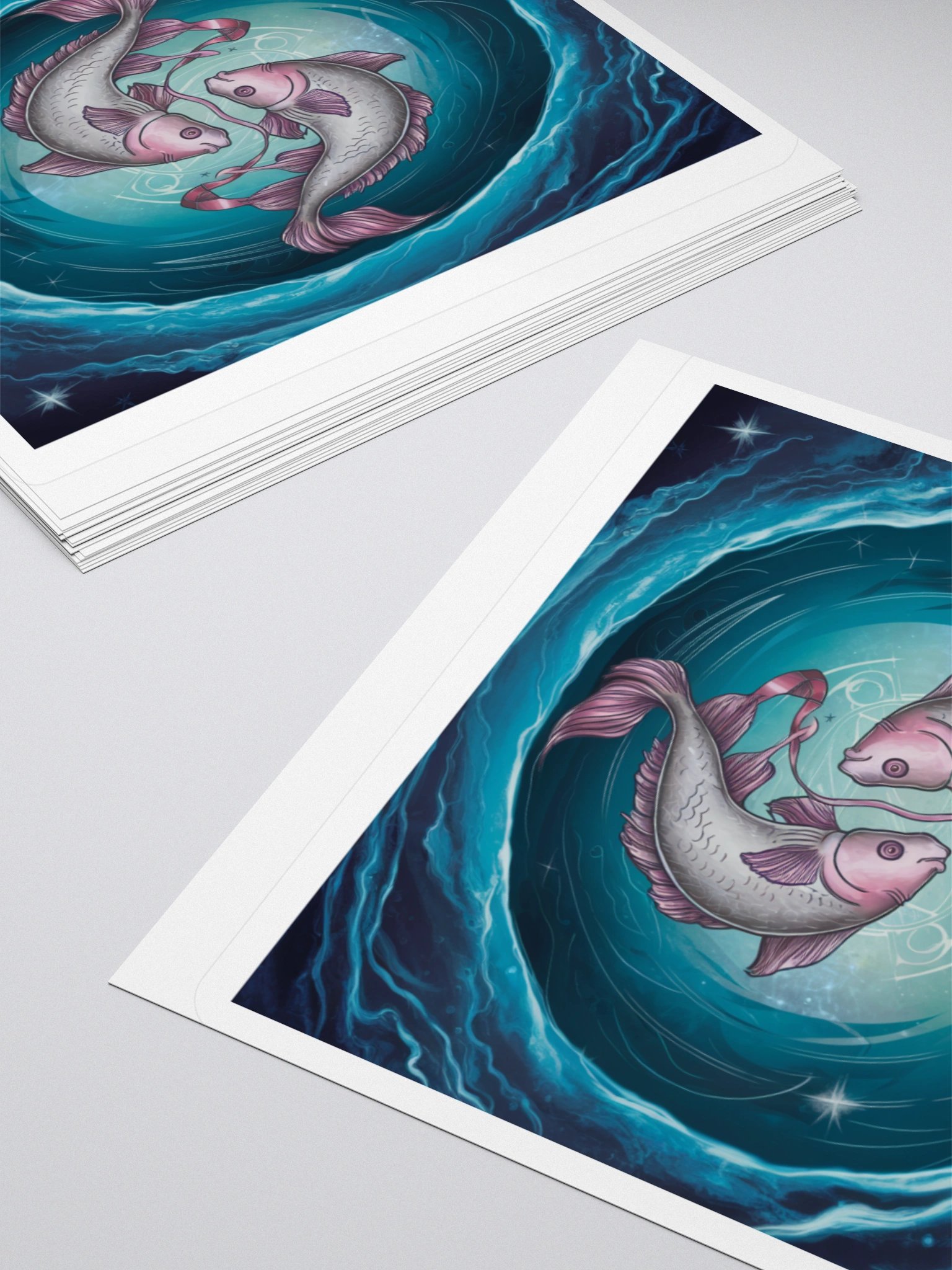 Mesmerizing Pisces Zodiac Sticker - Dual Fish in Celestial Waves, Exclusive Design product image (11)