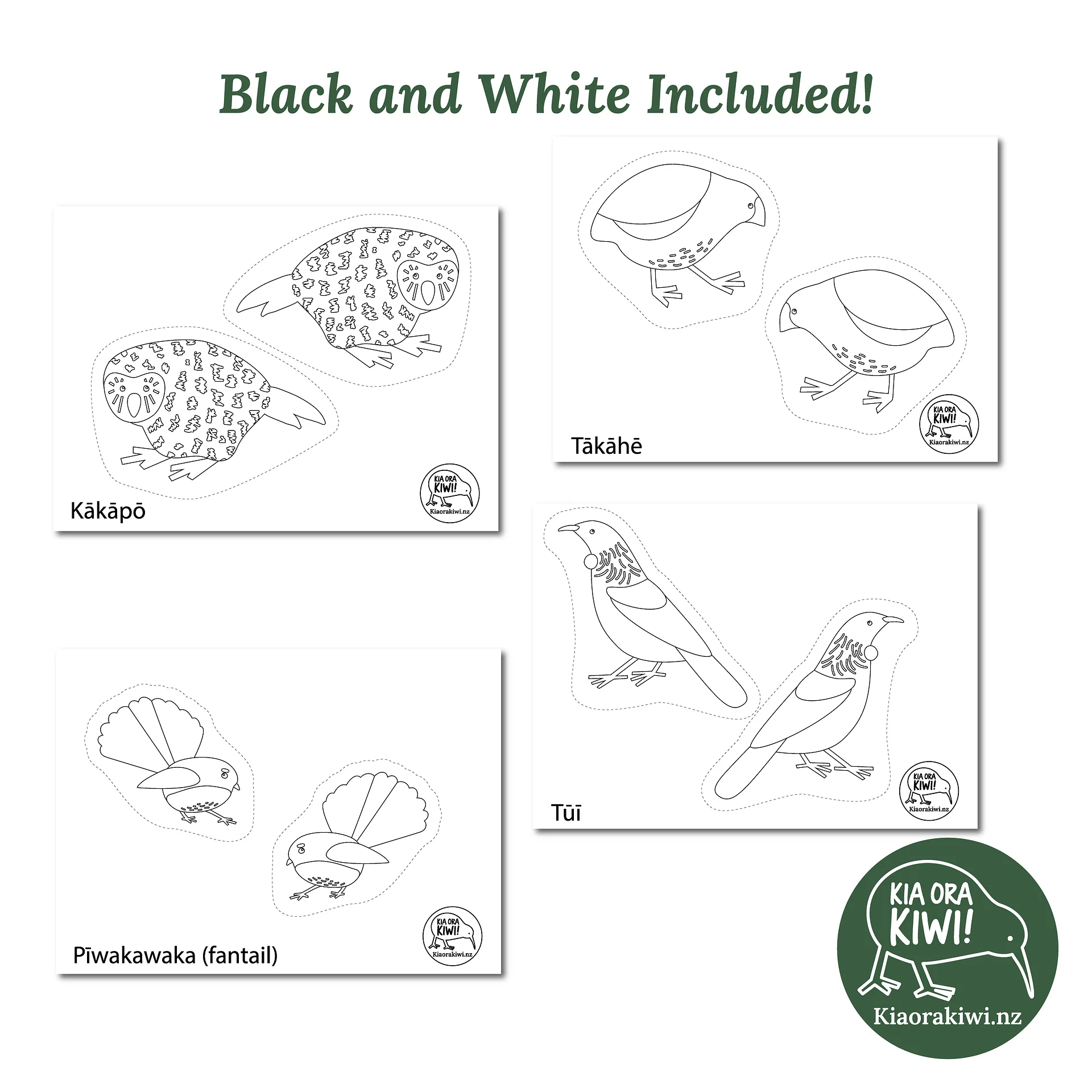 New Zealand Bird Paper Squishy | PDF Pattern Template | Kiwiana Craft | DIY Fidget product image (4)