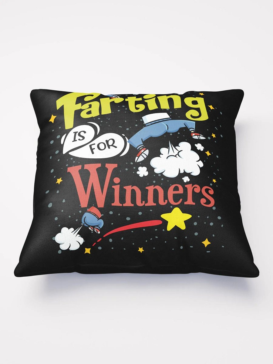 Farting is for Winners Indoor Pillow (Black) product image (2)