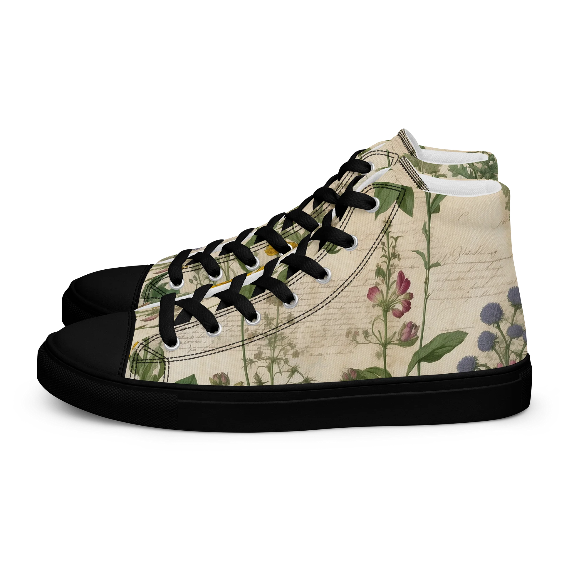 Vintage Wildflower High Top Canvas Shoes product image (1)