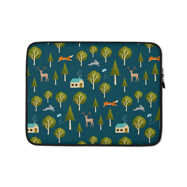 Cozy Cabin and Forest Animals Laptop Sleeve product image (1)