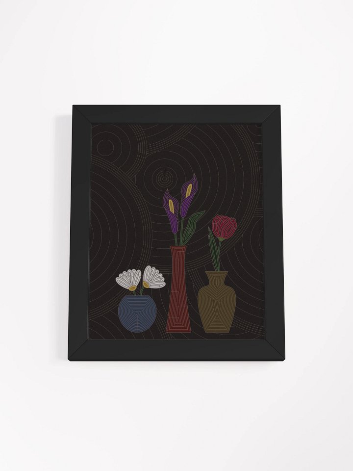 Simple line art flowers in vases (Framed Poster) product image (2)