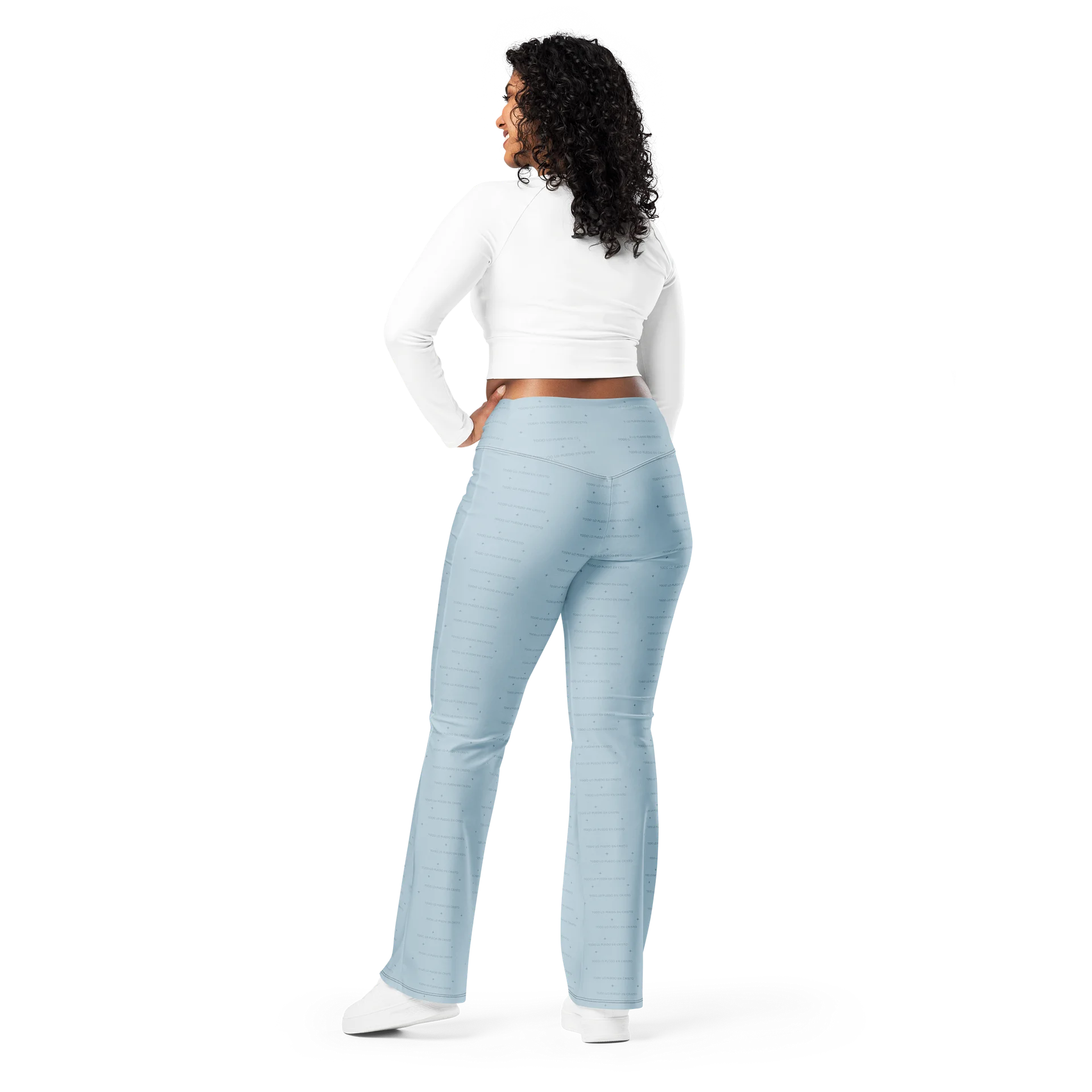 Flare Leggings — Women Who Lift (Baby Blue) product image (5)