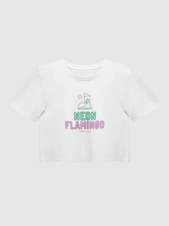 Neon Flamingo Beach Club Cropped T-Shirt product image (1)