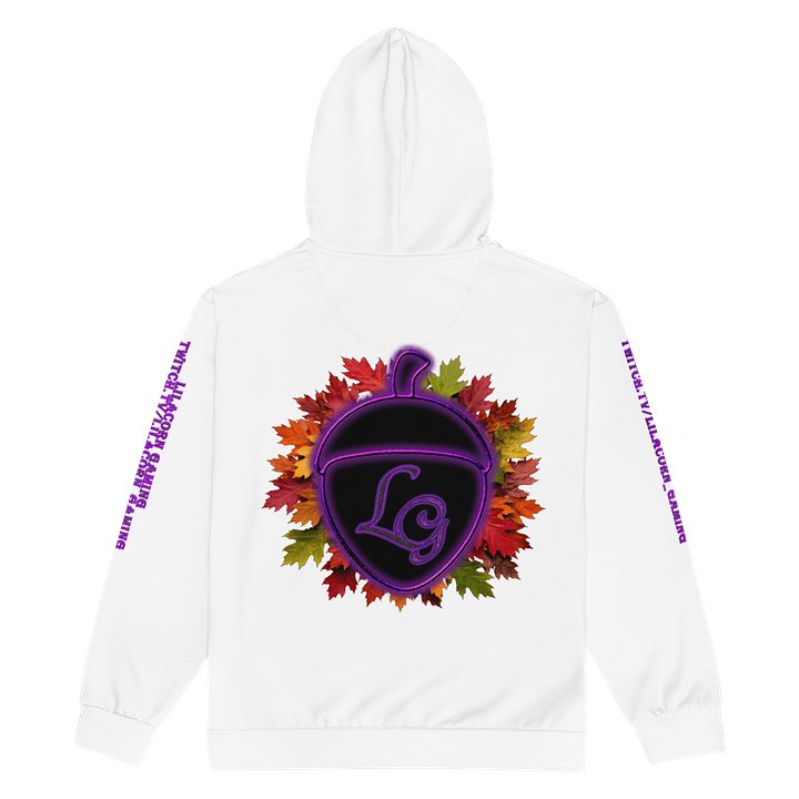 White Unisex Zipper Hoodie product image (2)