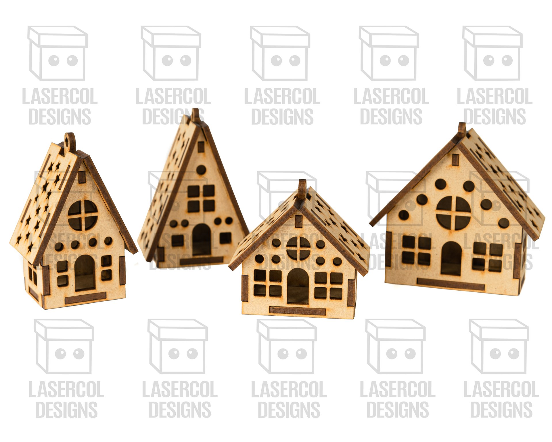 Christmas Houses Ornaments Box - Laser Cut Files product image (10)