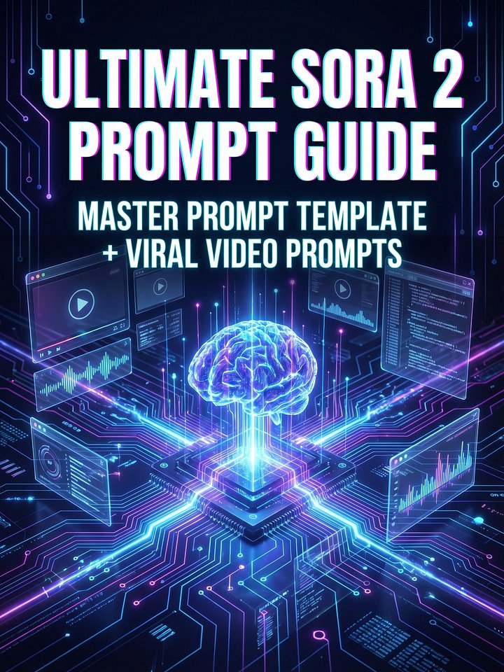Ultimate Sora 2 Prompt Guide | Master Prompt Template + Viral Video Prompts product image (1)