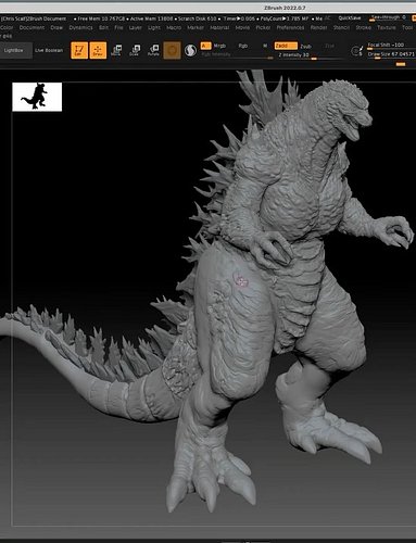 Sunday morning work in progress. ...Roughing in the details and shapes on the body... #godzillaminuszero #godzillaminusone #k...