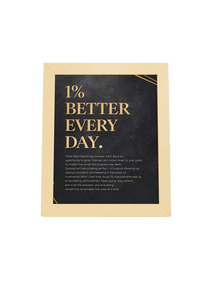 1% Better Every Day – Minimalist Motivation Wall Art for Growth Mindset product image (9)