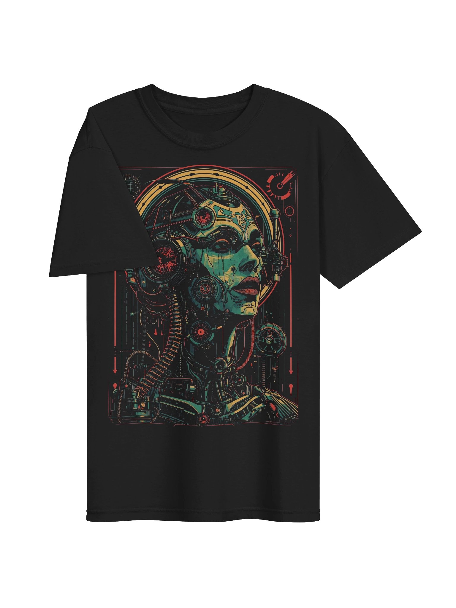 Neon Cybernetic Portrait Heavyweight T-shirt product image (6)